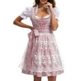 thumbnail image 4 of DailyTrove Women's Pink Floral Dirndl Dress - Polyester Oktoberfest Festival Out, Traditional for Beer Celebrations, 4 of 5