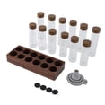 thumbnail image 2 of 12pcs Coffee Bean Storage Tubes Glass Sealed Dosing Coffee Jars Walnut Stand Funnel Tea Spice Candy Organization Kitchen Storage, 2 of 7