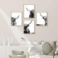 thumbnail image 2 of PixonSign Framed Wall Art Shetland Farm Cow Portraits Prints Western Animals Illustrations Posters, Set of 4 Black & White Nature Wilderness Canvas Prints for Home Decor - 12"x16" Natural, 2 of 5