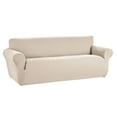 thumbnail image 3 of Mainstays Herringbone Stretch-to-Fit Sofa Slipcover, 1-Piece, Tan, 3 of 10