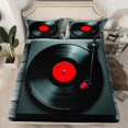 thumbnail image 2 of Music Theme Bed Sheets Set Musical Cd Disc Sheet Set Twin,Music Instrument Print Sheets,Jazz Music for Home Top Sheet,Black, 2 of 7