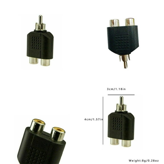 US 10-20Pc RCA Y Splitter Adapter 2 Female 1Male Audio Video AV TV Cable Convert