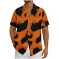 thumbnail image 2 of COSFO Short Sleeve Men Shirts Leopard Print Collared Casual Tops Regular Fit Button Down Beach Shirts, 2 of 5