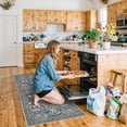 thumbnail image 3 of 3x6 Washable Entryway Area Rugs: Vintage Easy To Clean Kitchen Rug Runner Soft Non Slip Floor Mat Indoor Farmhouse Carpet For Bathroom Living Room Bedroom Printed Hallway Runners(3x6 Floral/blue), 3 of 7