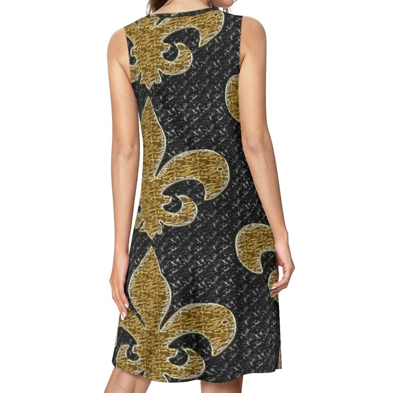 Black and Gold Fleur De Lis Spring Summer Dresses for Women Fashion T-shirt Dress Casual Sleeveless Loose Sundress with Pockets - Walmart.com Black and Gold Fleur De Lis Spring Summer Dresses for Women Fashion T-shirt Dress Casual Sleeveless Loose Sundress with Pockets - Walmart.com