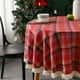 thumbnail image 1 of Mantel Redondo de 150 Cm y Mantel de Lino Verde a Cuadros Navideños, Lavable, para Mesa de Centro, Mantel Decorativo para Jardín o Cocina, 1 of 6