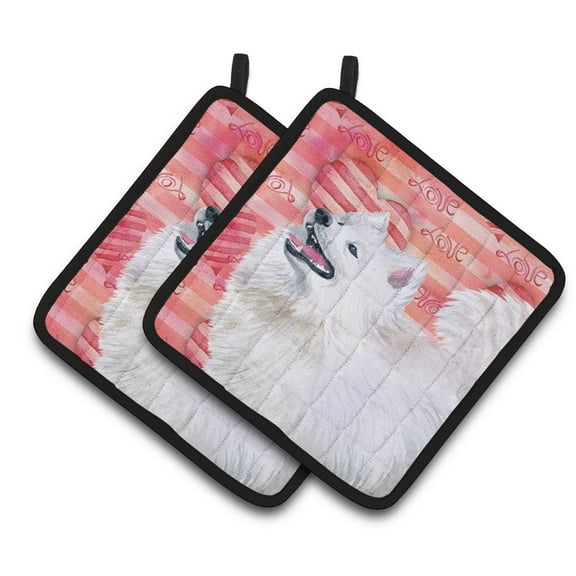 Caroline's Treasures Samoyed Love Pair of Pot Holders