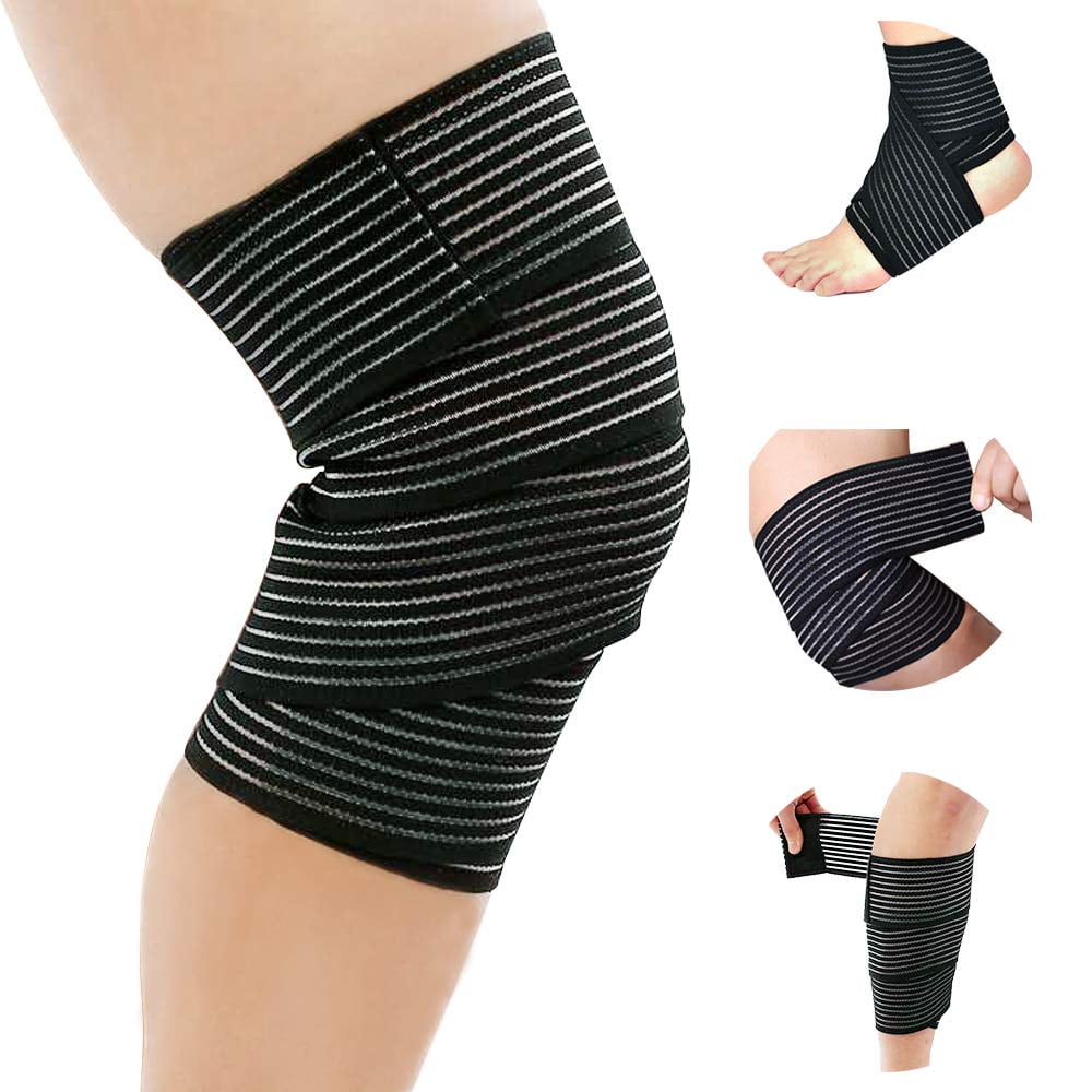 YUIHPA Extra Long Elastic Knee Wrap Compression Bandage Brace