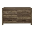 thumbnail image 2 of Benjara BM219068 6 Drawer Rustic Wooden Double Dresser with Block Legs Support, Brown, 2 of 5