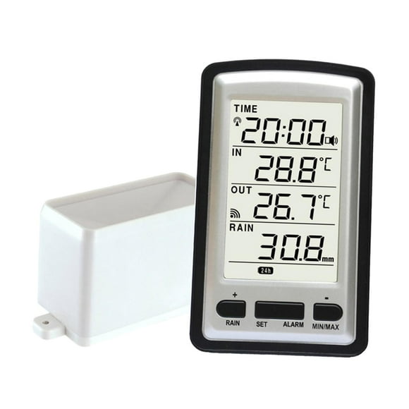 Medidor de lluvia Medidor de lluvia digital Lluvia interior/exterior Plástico Fecha actual Medidor de lluvia inalámbrico para el hogar de