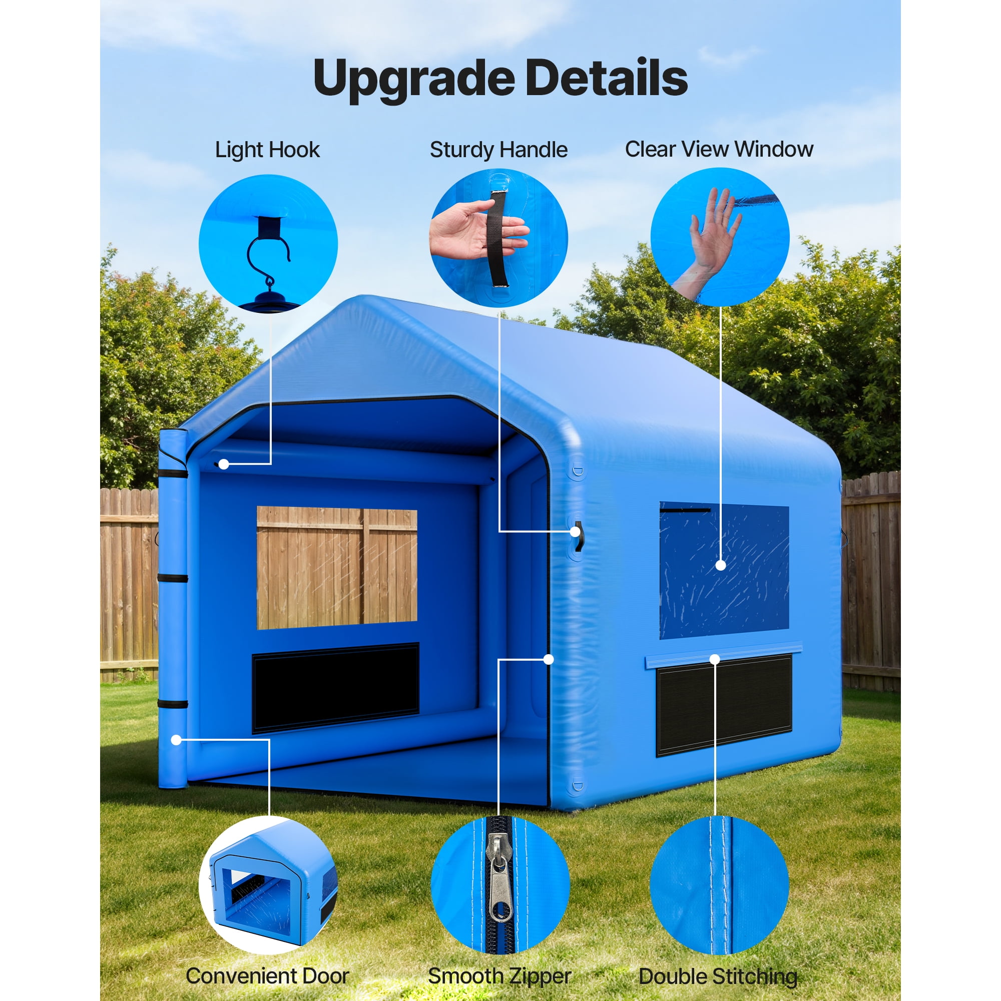 KFFKFF YJBQZP2025KF04 Inflatable Paint Booth PVC 13.12x9.84x9.25ft Blue