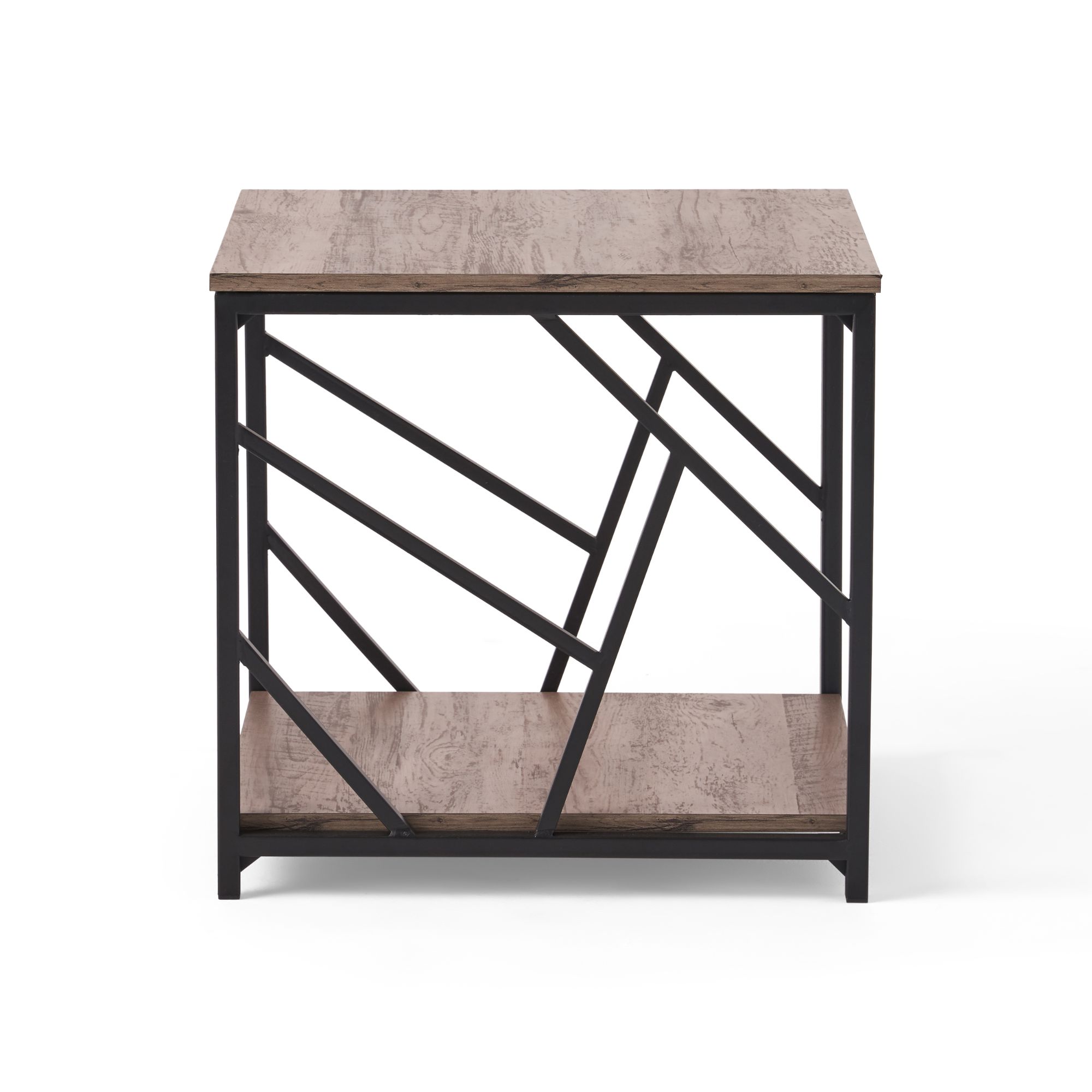 Noble House Justice Industrial Modern Iron Coffee Table, Antique Oak