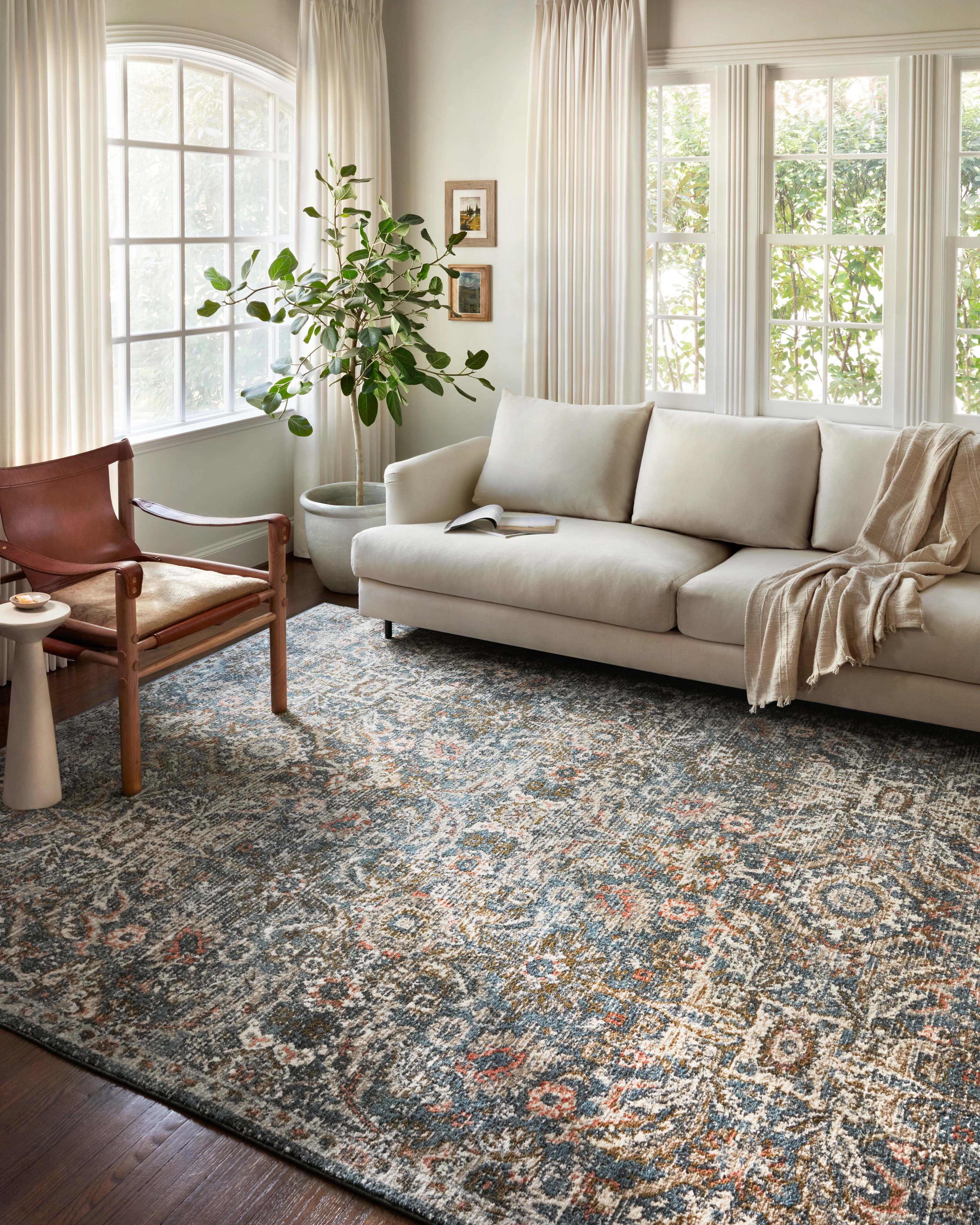 Loloi Saban SAB-04 Oriental Blue / Sand Area Rug 2'-7" x 12'-0"