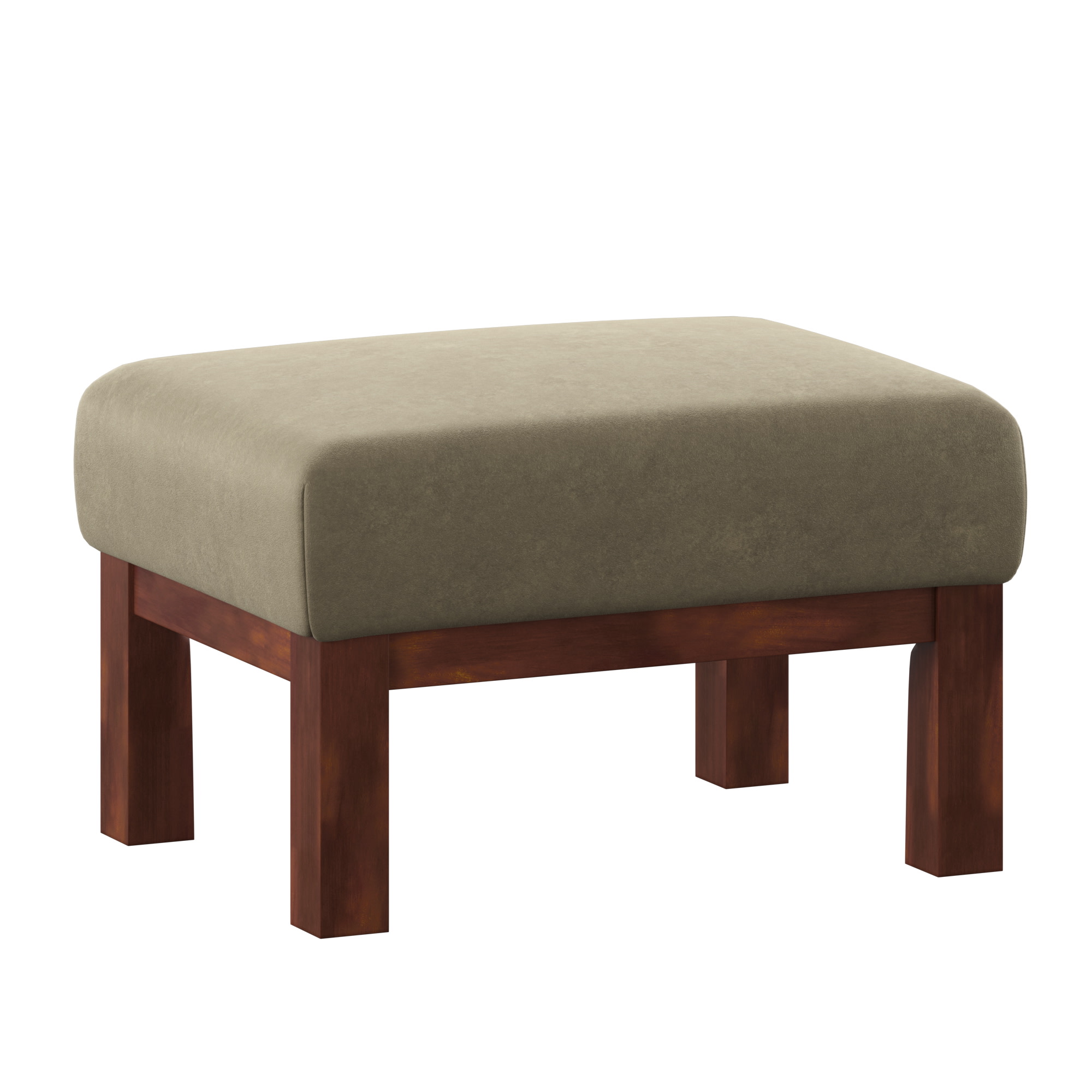 Weston Home Warner Rectangular Mircrofiber Ottoman, Olive