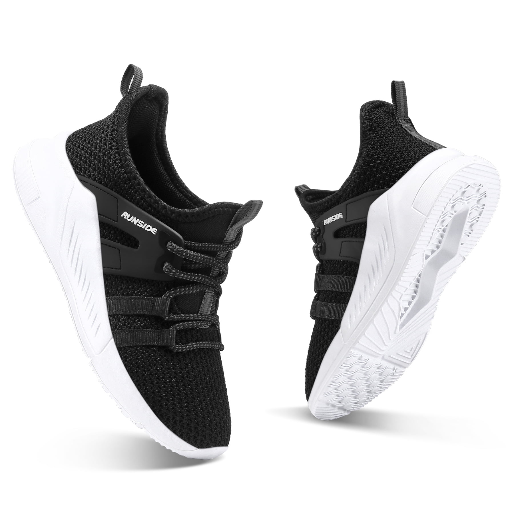 Kushyshoo Kids Sneakers Black White Running Tennis Athletic Shoes for Girls Size 12 (Little Kid)