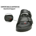 thumbnail image 3 of VICT POPU Womens Sandals Adjustable Double Buckle Strap Waterproof EVA Flat Slides，Sizes 6-11, 3 of 6