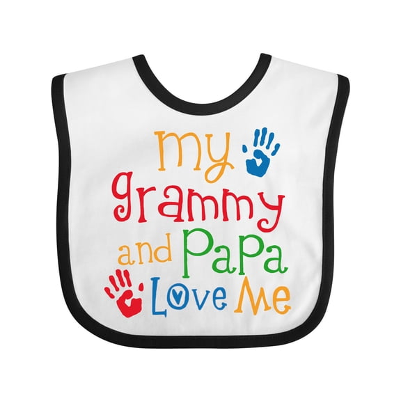 Inktastic Grammy and Papa Love Me Boys or Girls Baby Bib