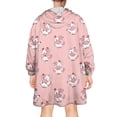 thumbnail image 2 of Wearable Oversized Blanket,Pink Cow Heart Pattern Wearable Blanket Hoodie for Adults,Cozy Hooded Blankets with Super Pockets,Super Warm Fuzzy Pullover for Women & Men, 2 of 6