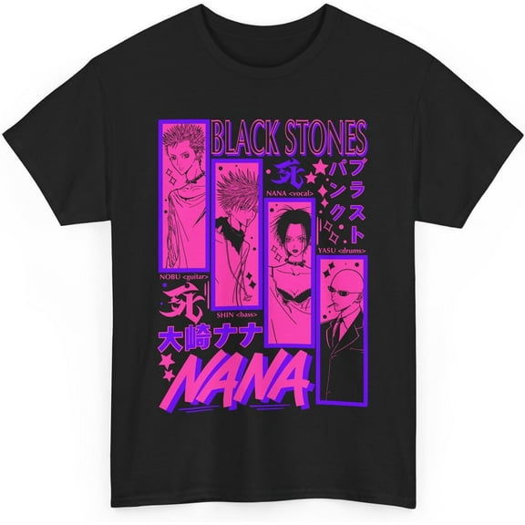 Unisex Nana Osaki T-Shirt Anime Manga Black Stones Band Waifu Shirt Casual Aesthetic T-Shirt
