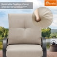 thumbnail image 3 of Ulax Furniture 3 Pieces Outdoor/Indoor Aluminum Patio Conversation Set with Sunbrella Cushioned, Swivel Club Chairs & Side Table, 3 of 10