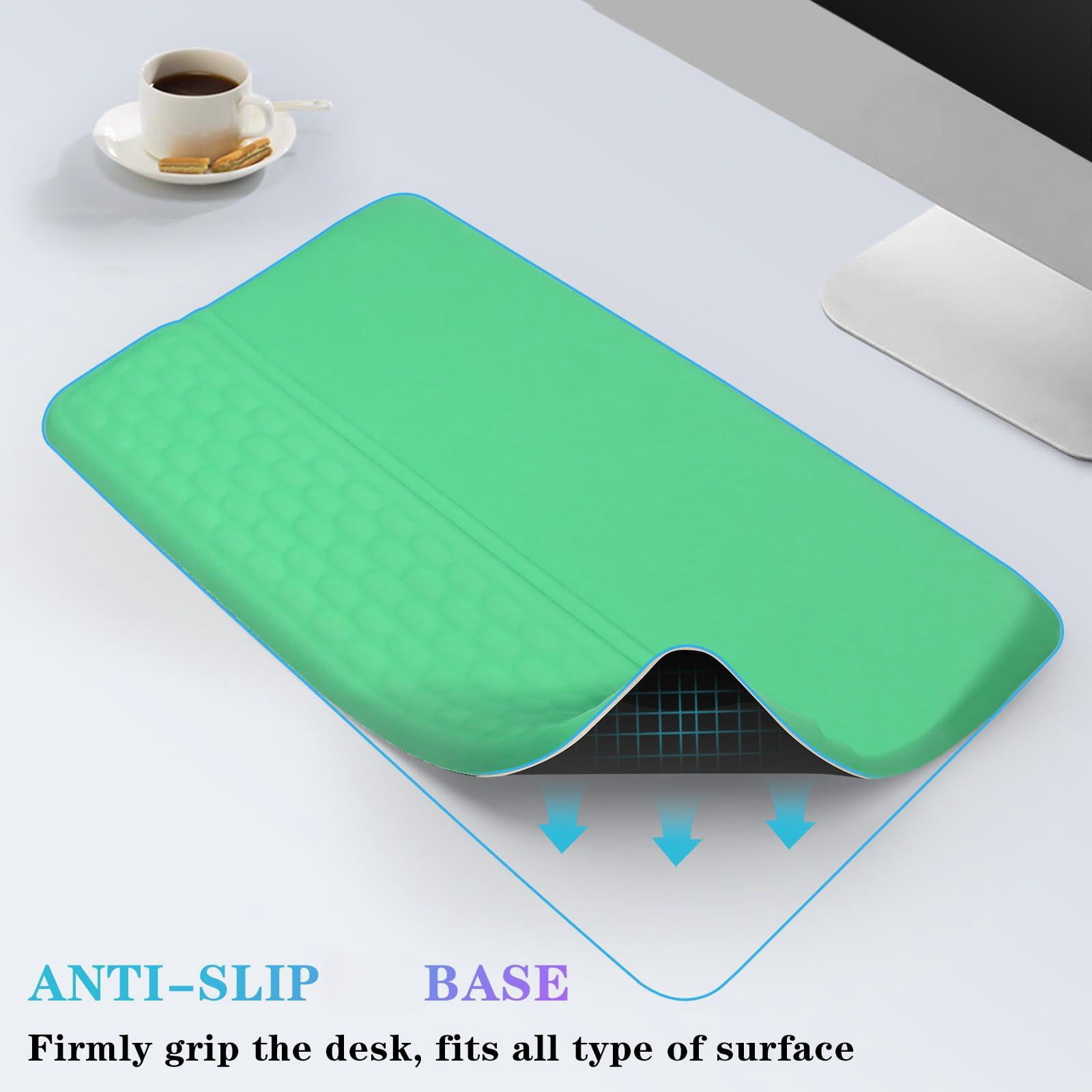 Computer Stand With Wrist Rest  Tilted Holder - Riser Pad Tray Support For Office Home Green
