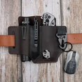 thumbnail image 4 of yeacher Multitool Sheath for Belt, Leather EDC Pocket Organizer for Men, Leatherman Sheath with Pen Holder, Key Fob, Flashlight Sheath, EDC Leather Pouch (Brown), 4 of 7
