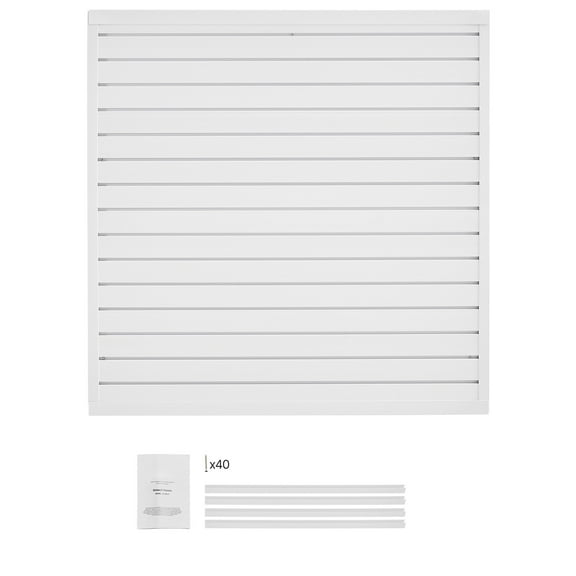 KFFKFF Wall Panel System, 4x4 ft, PVC Garage Wall Paneling with Flexible Layout, White Wall Panel Simplified Installation Adjustable Wall System with Interlocking Design & Customizable Cutting