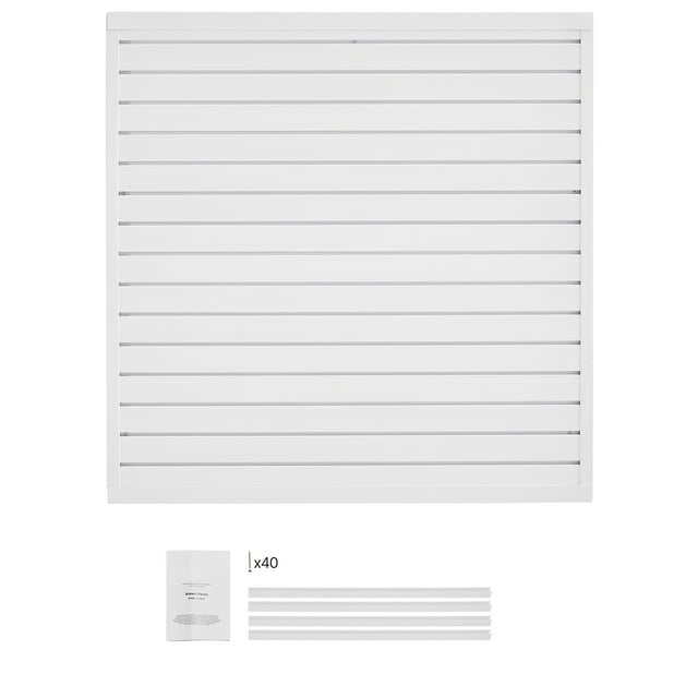 KFFKFF Slat Wall Paneling, 4 x 4 ft, PVC Garage Slatwall with Modular Design, White Slat Wall Easy-to-Install Adjustable Slatwall Panel with Coupling Structure & DIY Cutting