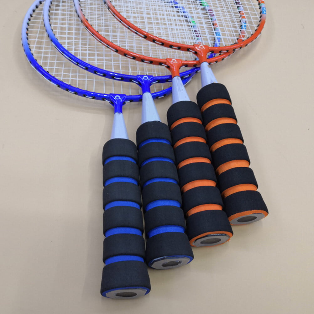 1 Pair Light Weight Battledore Portable Badminton Racket Durable Leisure Toys Funny Badminton for Outdoor (Orange)
