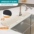 thumbnail image 3 of HonorHut Kitchen Faucet Mat Foldable Draining Sink Splash Guard Silicone Faucet Water Catcher Mat Strapless Slope Faucet Pad with 2 Drain Ports Beige, 3 of 7