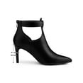 thumbnail image 6 of BLISSFUL STEP Women's Ankle Boots Stiletto Heels Pointed Toe Back Zip Faux Leather Dress Boots Black 7.5, 6 of 8