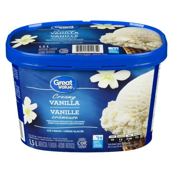Great Value Vanilla Ice Cream, 1.5L