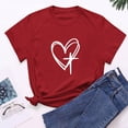 thumbnail image 2 of Camisetas de Manga Corta para las Mujeres Casual Día de Pascua Impresión Cuello de Tripulación Suelta Camiseta, Poliéster Spandex, 2 of 7