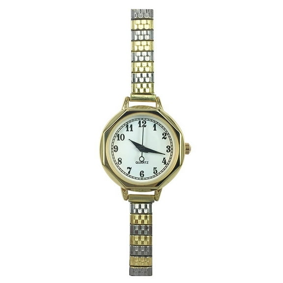 Time and Tru Ladies Analog Stainless Steel Expansion 2 Tone Wristwatch
