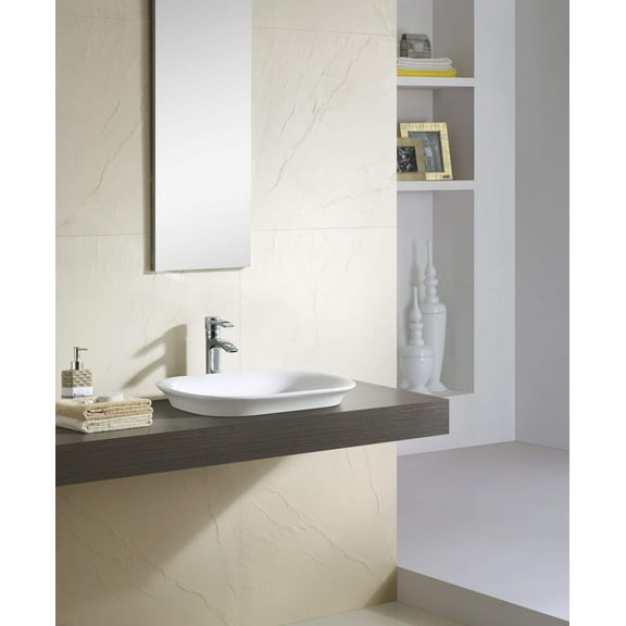 Fine Fixtures  White 22-inch Thin Edge Vessel Sink