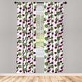 thumbnail image 4 of Ambesonne Vegetable Window Curtains, Whole and Halved Beets, Each 28" W x 84" L, Lime Green and Purple, 4 of 4