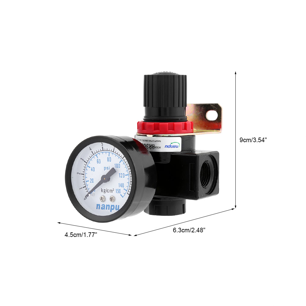 BR3000 G3//8 Air Control Compressor Regulating Valve with Gauge Pressure Regulator