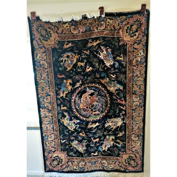 100% Silk Mushad Rug 60x82 In