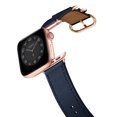 thumbnail image 3 of WFEAGL Apple Watch Band Genuine Leather iWatch Replacement Strap 42mm 44mm Dark Blue/Rose Gold, 3 of 8