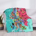 thumbnail image 3 of Uemuo Cartoon Map Of Europe Printed Throw Blanket for Couch, Fluffy Fuzzy Blankets for Bed, Sofa, Cozy Flannel Faux Fur Blanket-50"x40", 3 of 6