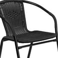 thumbnail image 5 of Bowery Hill 3 Piece Rattan/Metal Round Patio Bistro Set in Black, 5 of 8