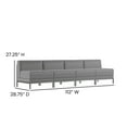 thumbnail image 5 of Emma + Oliver 4 Piece Gray LeatherSoft Modular Reception Lounge Set - Reception Bench, 5 of 9