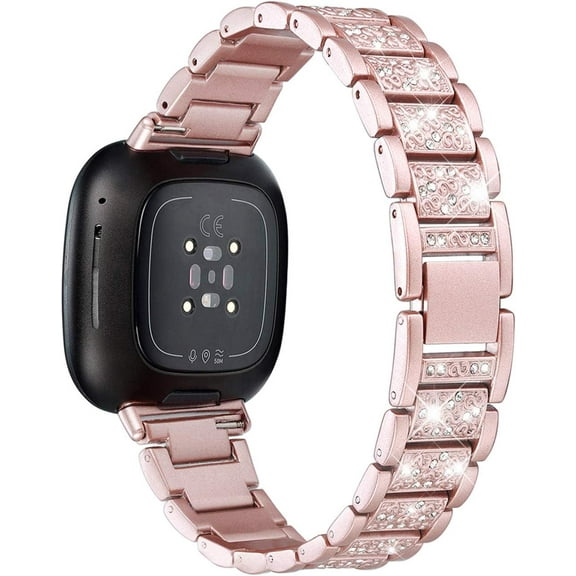REQO Bling Bands Compatible with fitbit Sense 2/Sense/Versa 4/Versa 3, Women Replacement Wristbands Dressy Luxurious Bracelet for Ladies