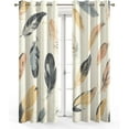 thumbnail image 2 of Feather Curtains For Bedroom, Bohemian Bird Feather Drapes 2 Panels Set, Modern Design Blackout Curtains For Living Room Home Decor, Patterned Grommet Drapes 38"W x 45"L, 2 of 6