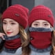 thumbnail image 1 of Gorro de otoño e invierno para mujer, gorro de lana cálido con forro polar, gorro de punto grueso, gorro de algodón para jóvenes, gorro de moda para mujer, 1 of 6
