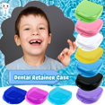 thumbnail image 3 of 90 Pcs Dental Retainer Case with Vent Holes Mouth Guard Case Dental Storage Container False Teeth Container for Office Travel Household, 10 Colors, 3 of 7