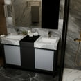 thumbnail image 2 of Zilara 55 in W x 22 in D Black and Grey Double Bath Vanity, Castle Grey Marble Top, Gun Metal Faucet Set and 53 in Mirror, 2 of 11