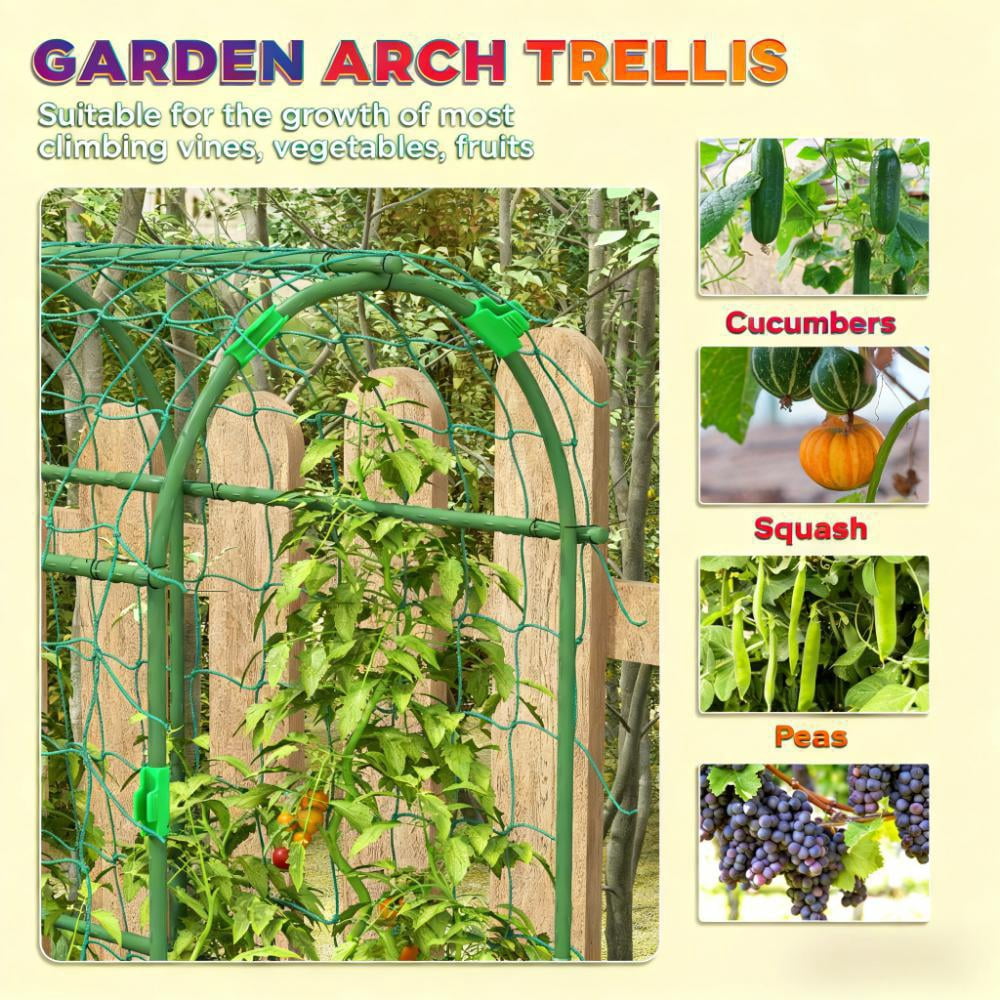 Arch Trellis, Garden Trellis for Climbing Plants Outdoor, with Climbing Net