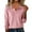 #047 Pink, variant on Felirenzacia Women's Pullover Tops, Casual Loose Long Sleeve V Neck Lapel Collar Soft Knit Sweater Sweatshirts, S-3XL
