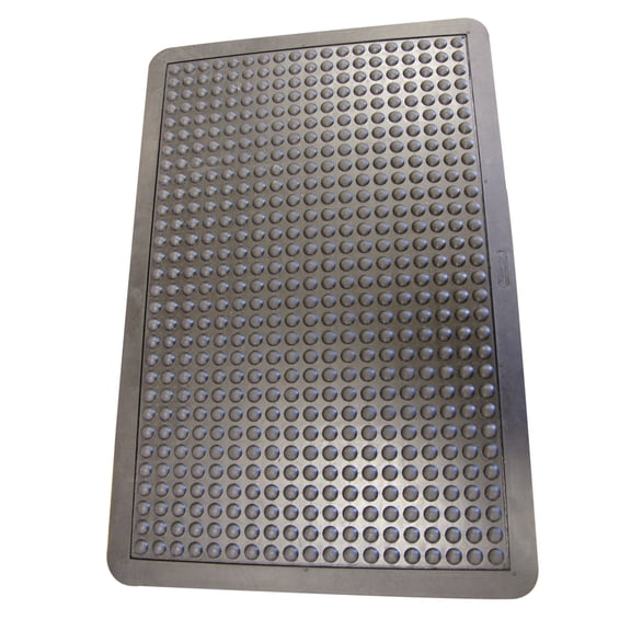 Rubber-Cal "Bubble-Top" Anti-Fatigue Floor Mat - 5/8 in x 2 ft x 3 ft Rubber Floor Mat - Black Borders